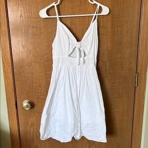 Fancyinn Elegant White Dress with Bow Detail